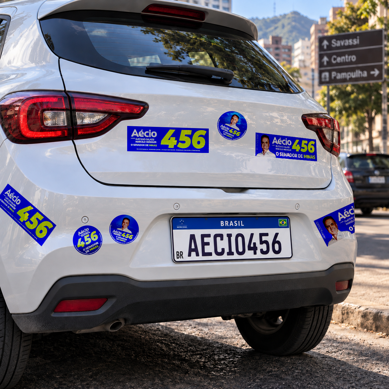 Adesivos para carro da campanha Aécio Neves